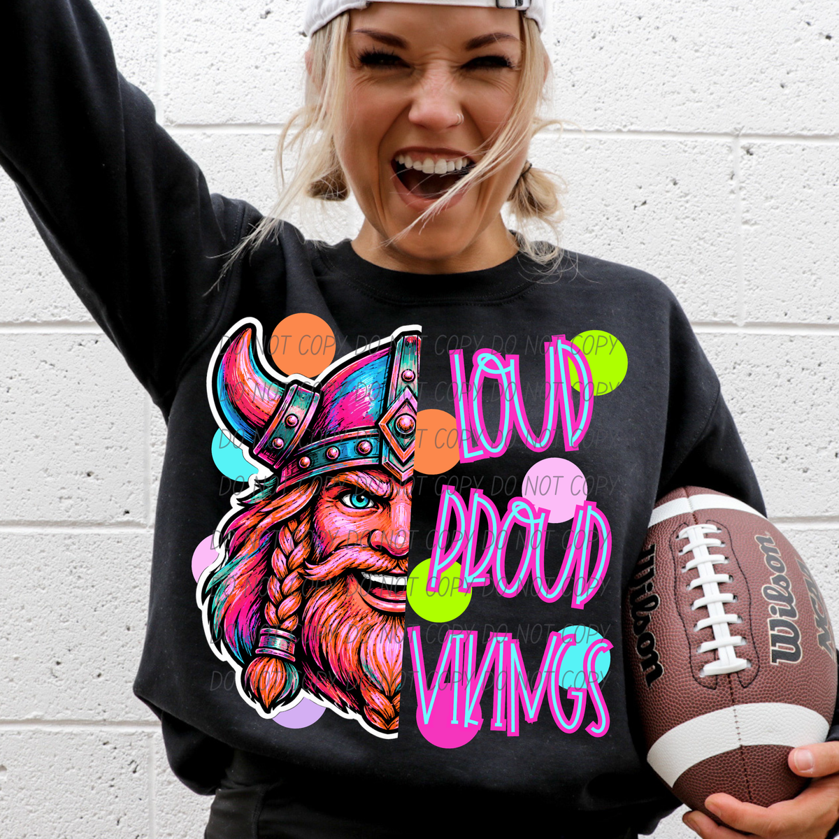 vikings loud proud polkadots (city) DTF transfer