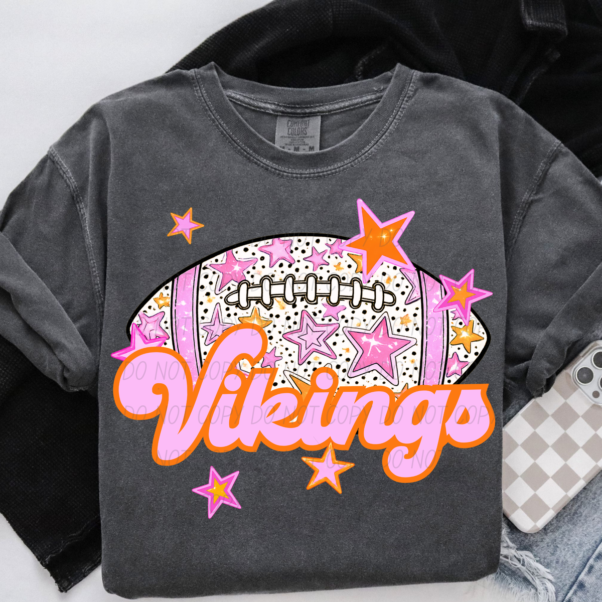 Vikings pink football (city) DTF transfer