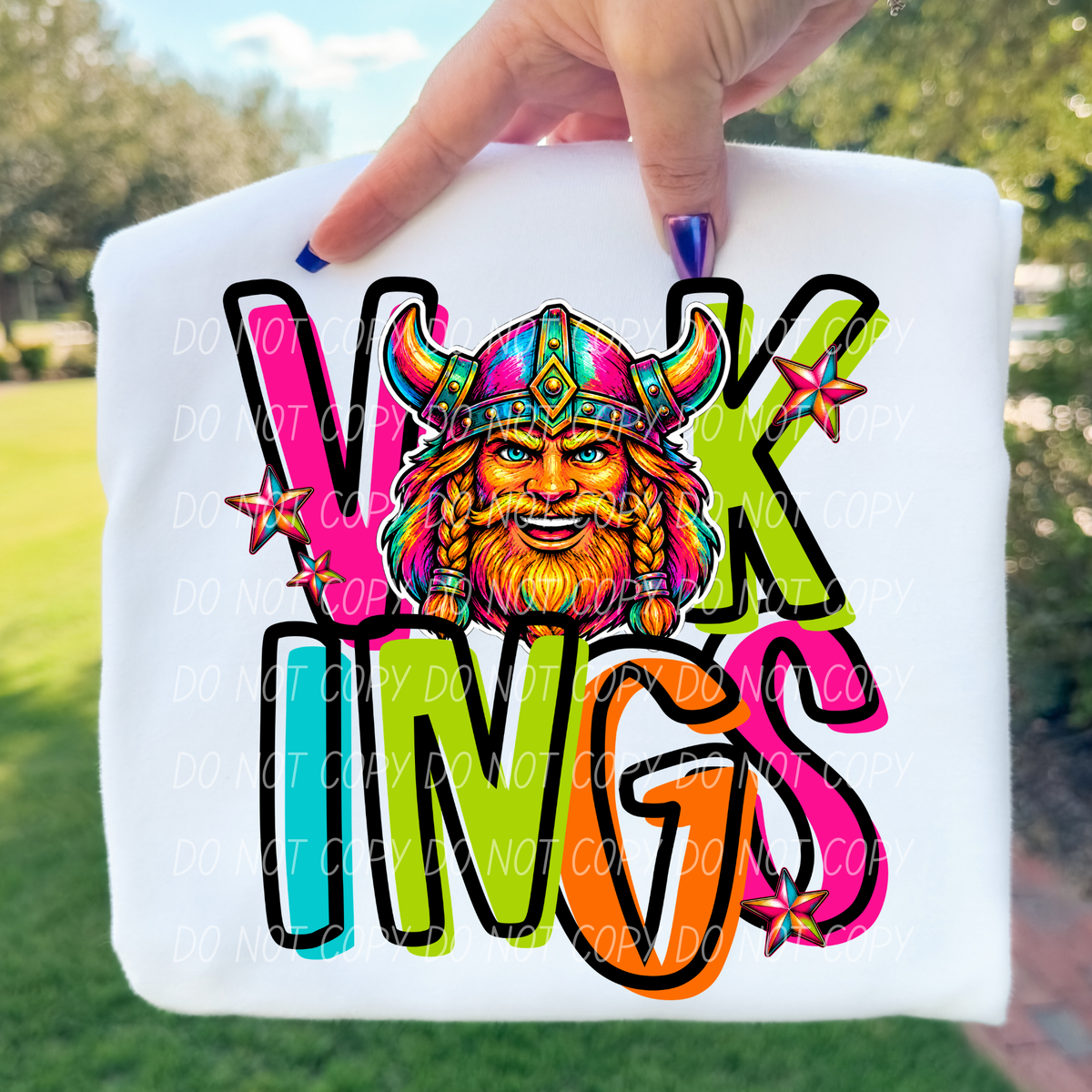 Vikings Friday night neon (City) DTF Transfer