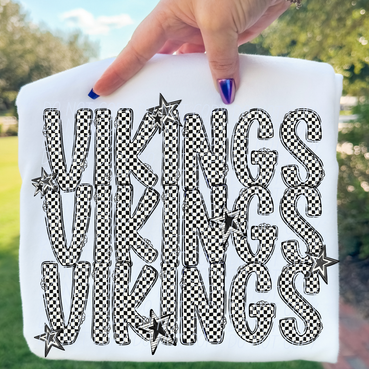 Vikings checker star stacked (City)DTF transfer