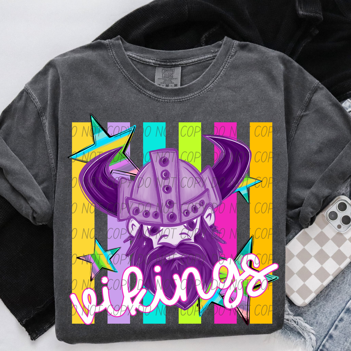 Vikings purple neon (City) DTF Transfer