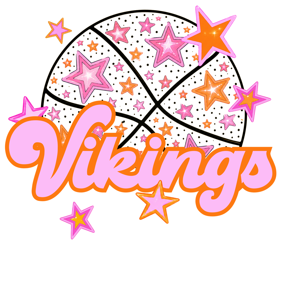 vikings pink basketball (city) DTF transfer