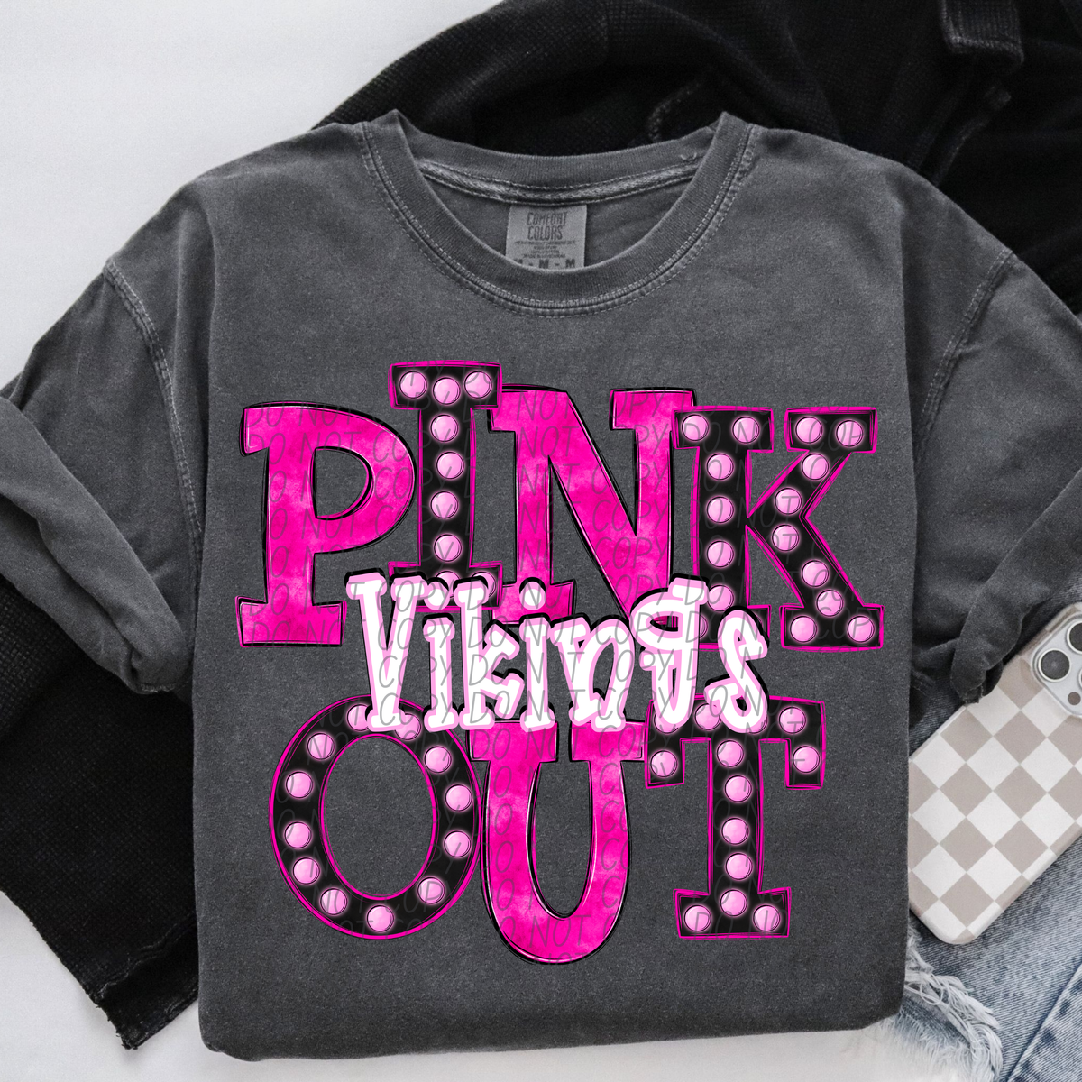 Vikings Pink Out Marquee (City) 113054 DTF transfer