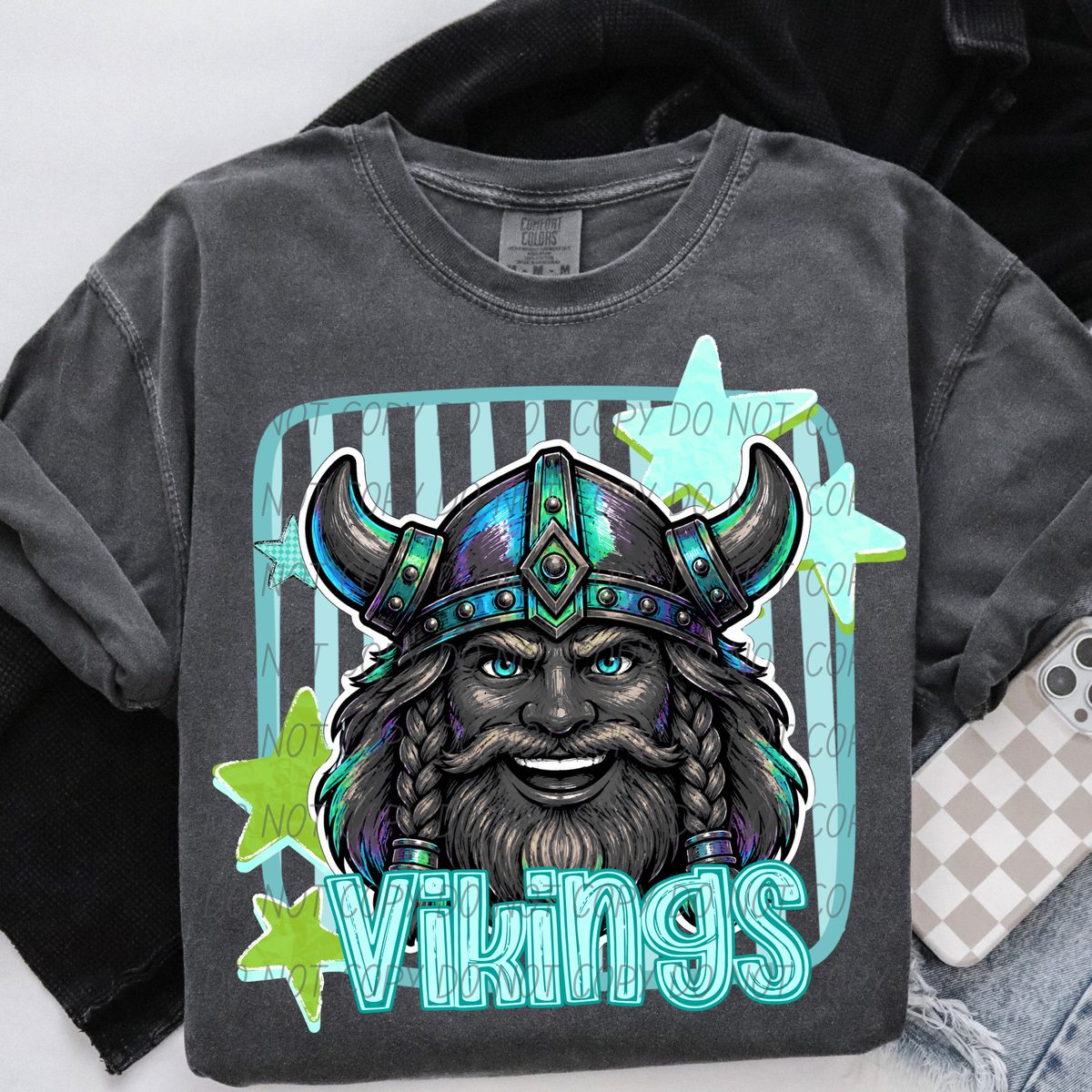 Vikings stars stripes and school spirt (City) DTF Transfer