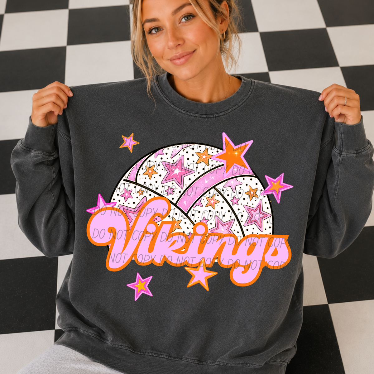 vikings pink volleyball (city) DTF transfer