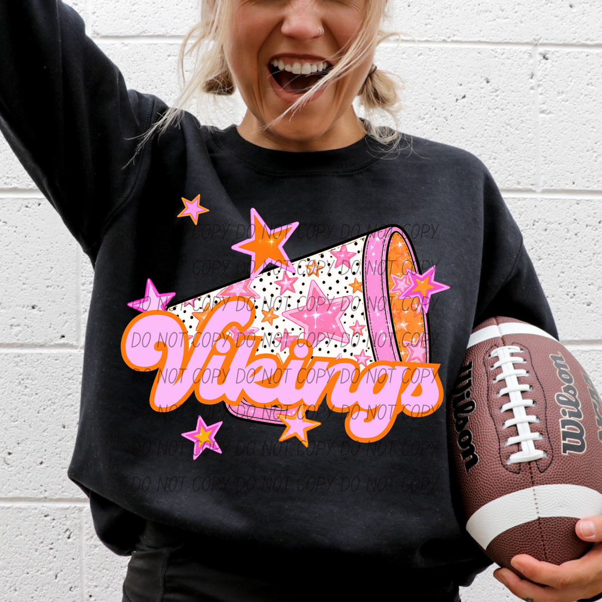 Vikings pink cheer (city) DTF transfer