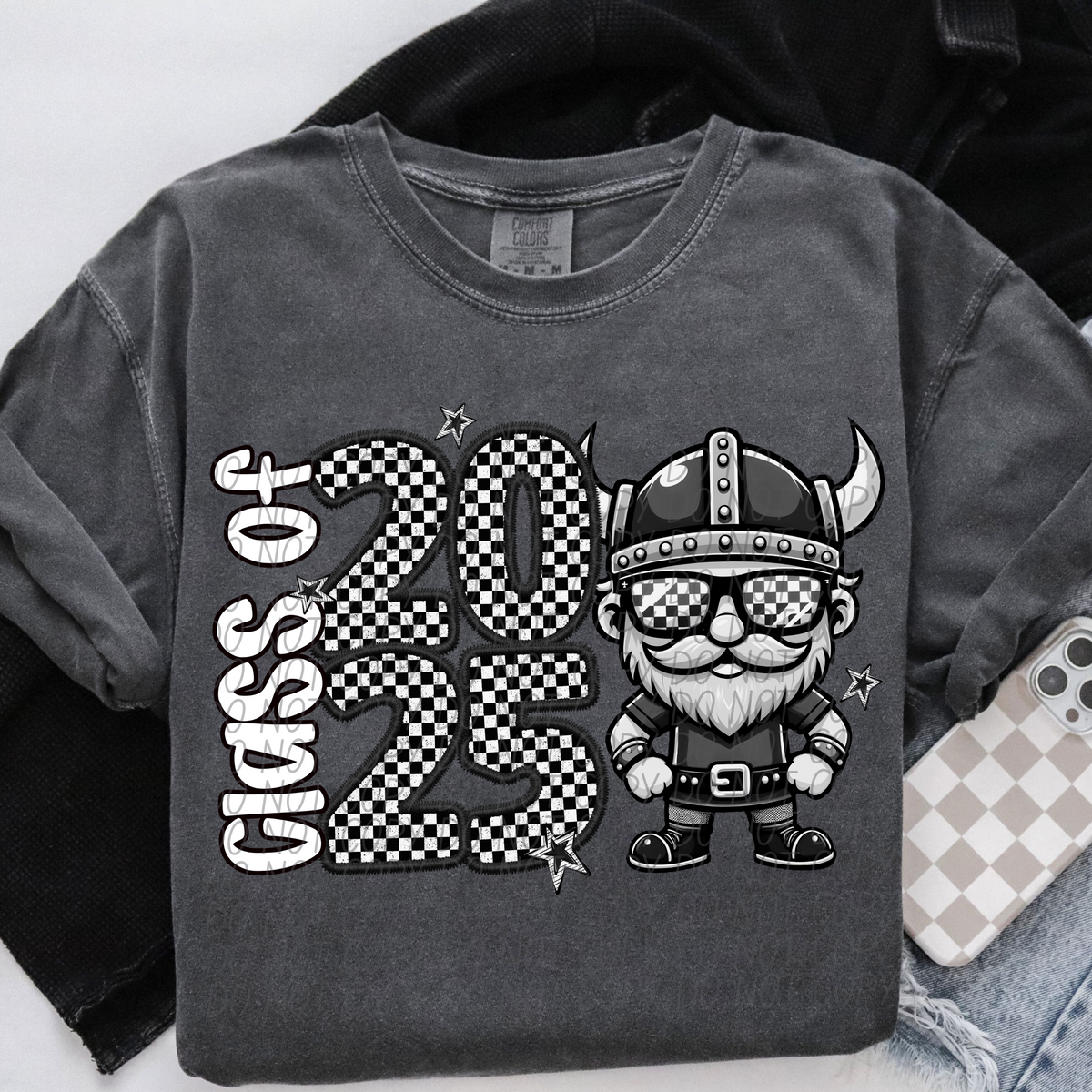 Class of 2025 Checkered Viking (CITY) DTF transfer