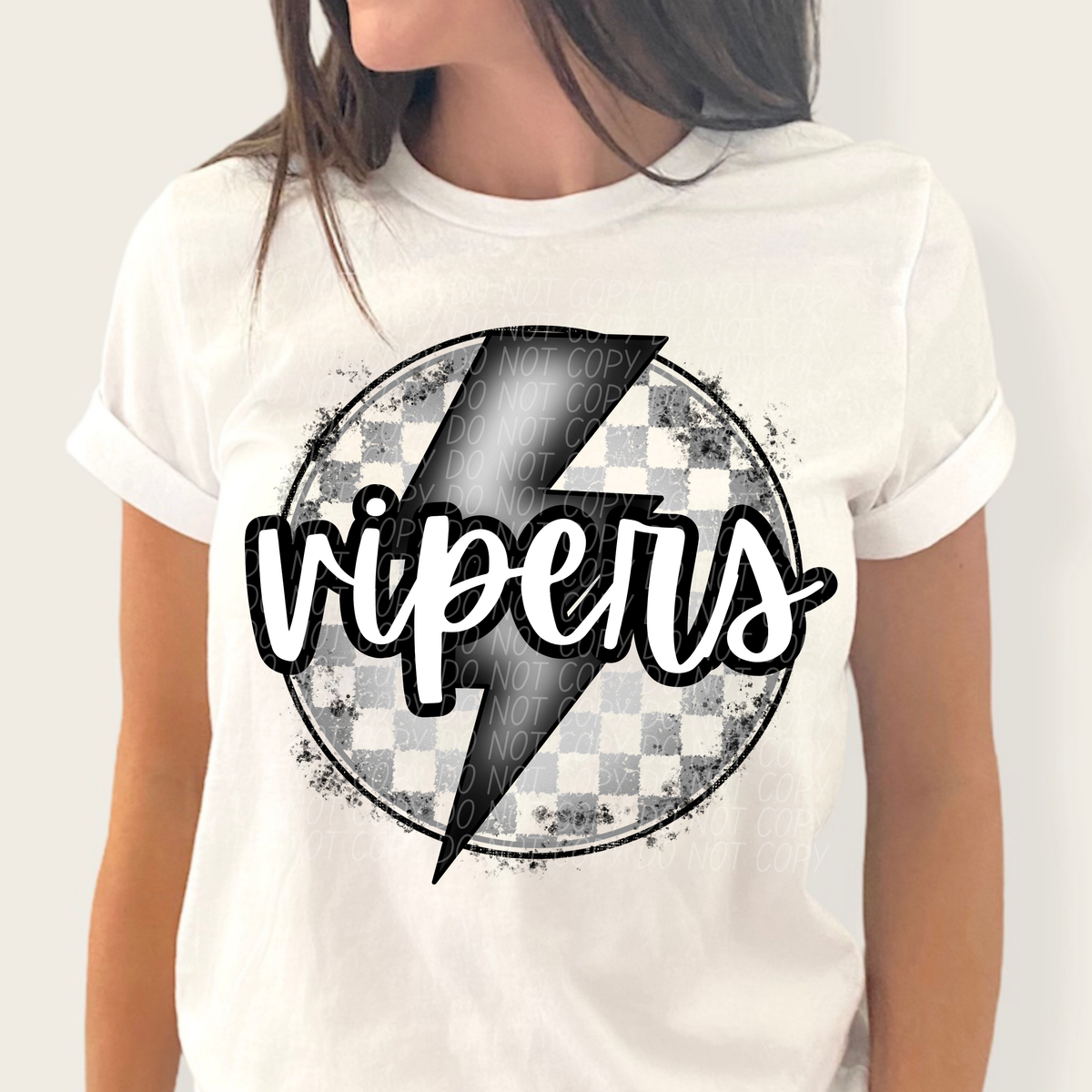 Vipers grey/silver lightning bolt circle CITY DTF transfer