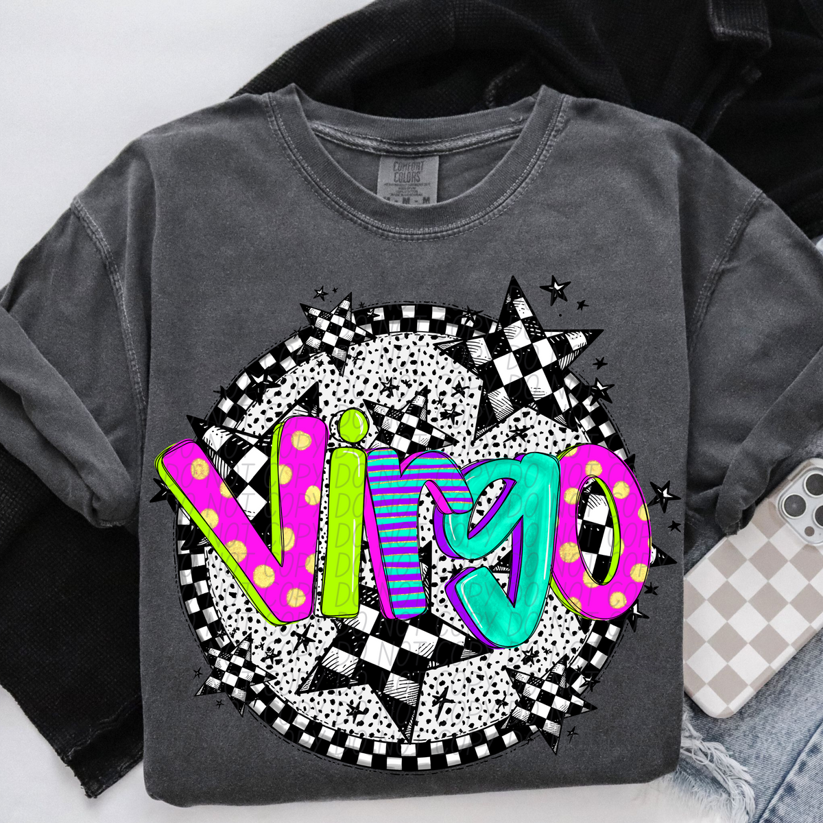 Virgo neon CITY DTF transfers