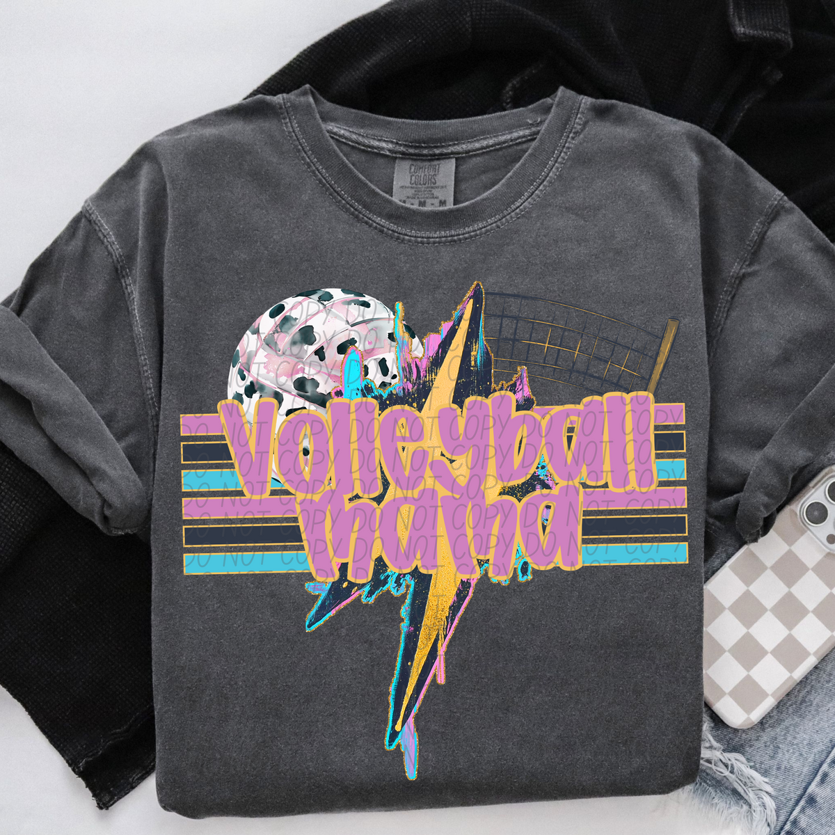 Geode Bolt Volleyball Mama with Net (CITY) DTF transfer