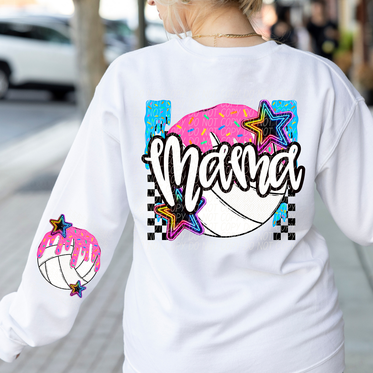 Volleyball mama sleeve drip (CITY) DTF transfer