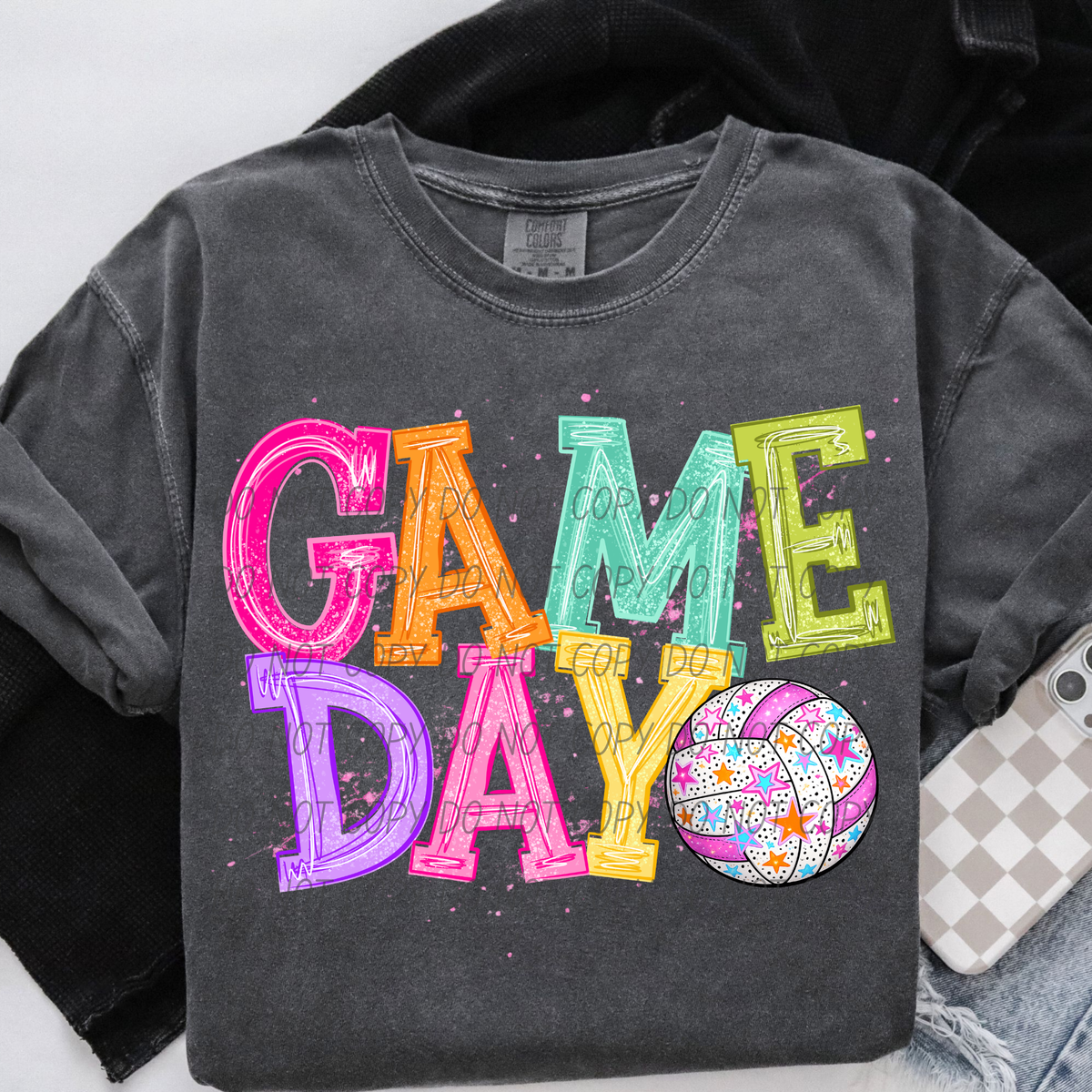 volleyball bright game day (city) DTF transfer