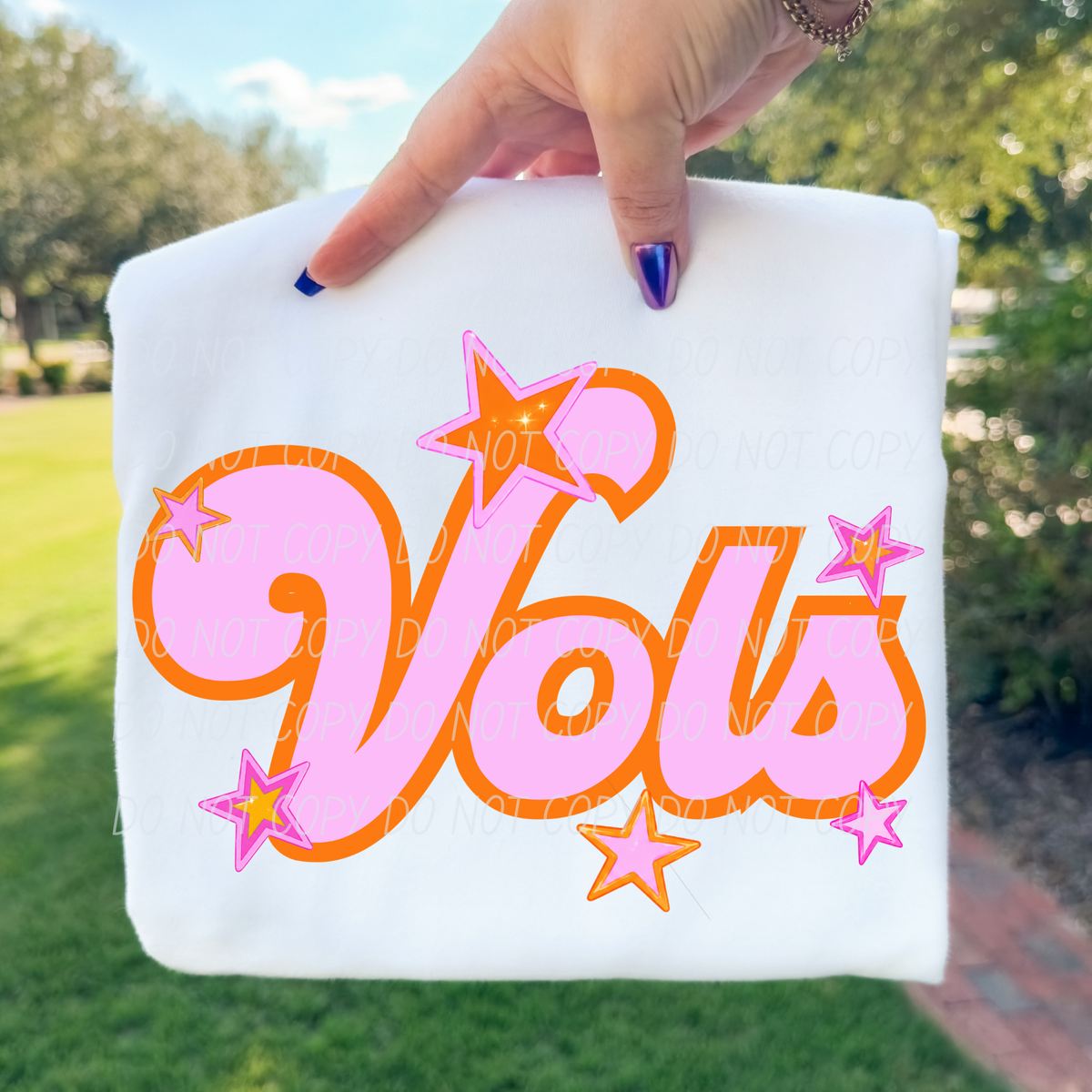 vols pink orange stars (city) DTF transfer