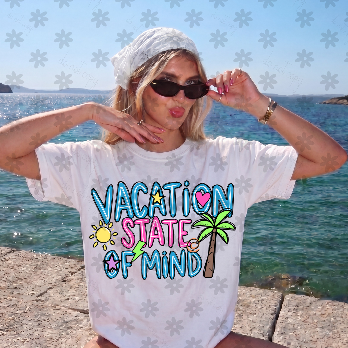 Vacation state of mind neon (Dyed) DTF Transfer