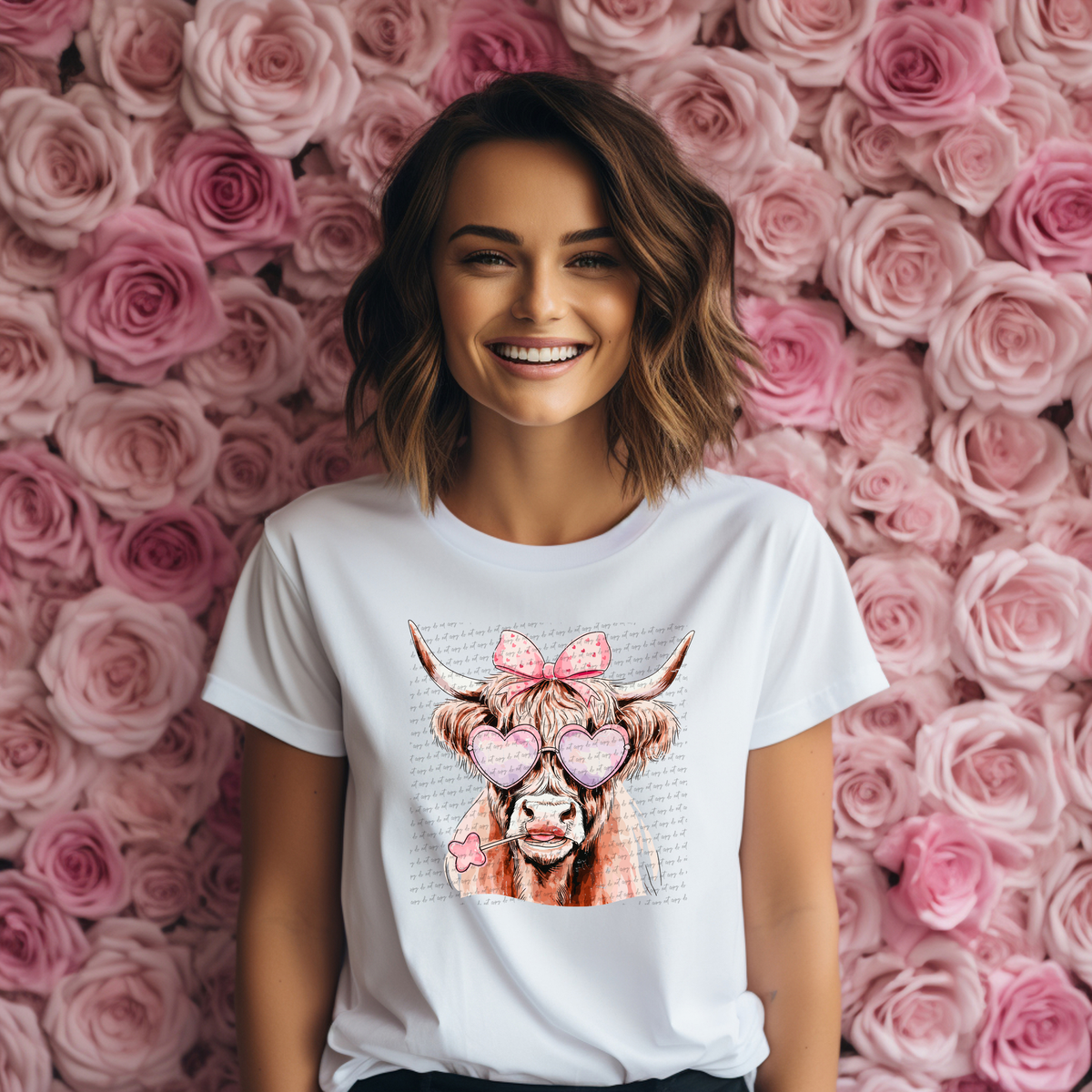 Valentine Girly Cow 71818 DTF Transfer