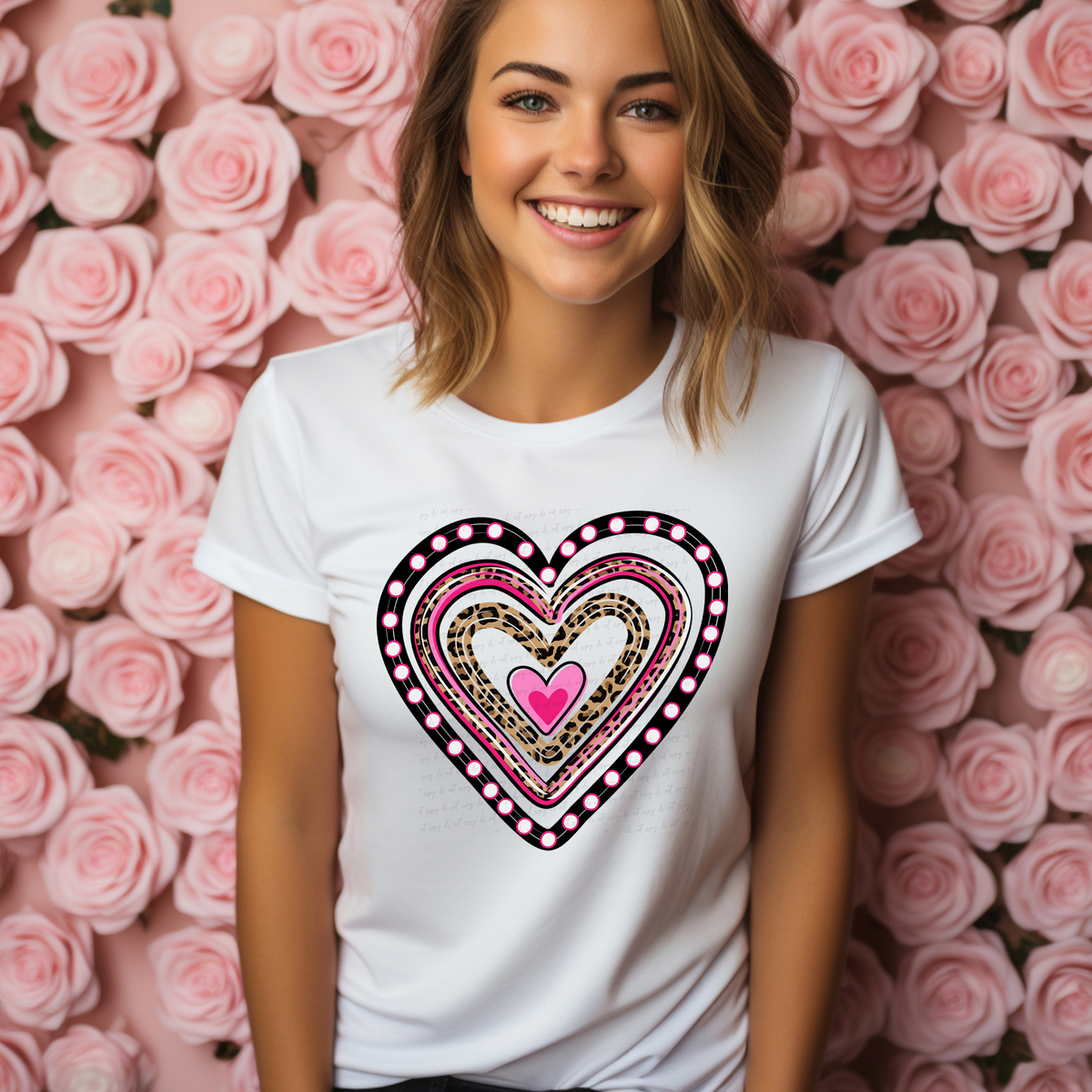 Valentine Heart Inside Leopard Print 81663 DTF Transfer