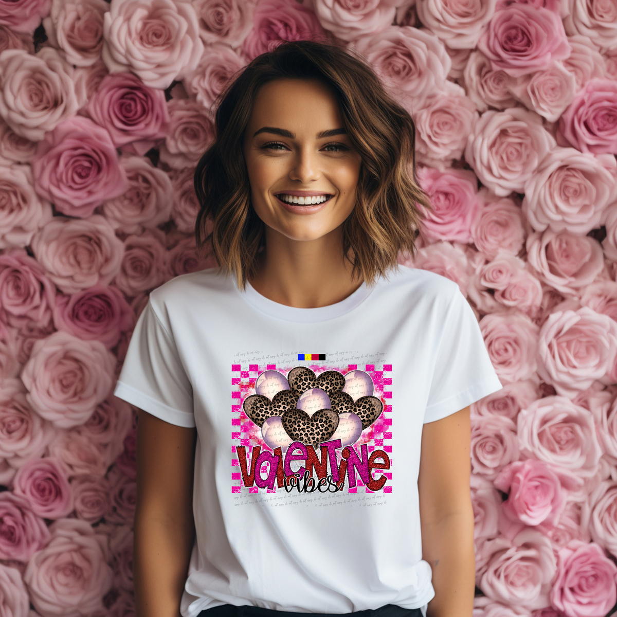 Valentine Vibes Leopard Heart Balloons 76493 DTF Transfer