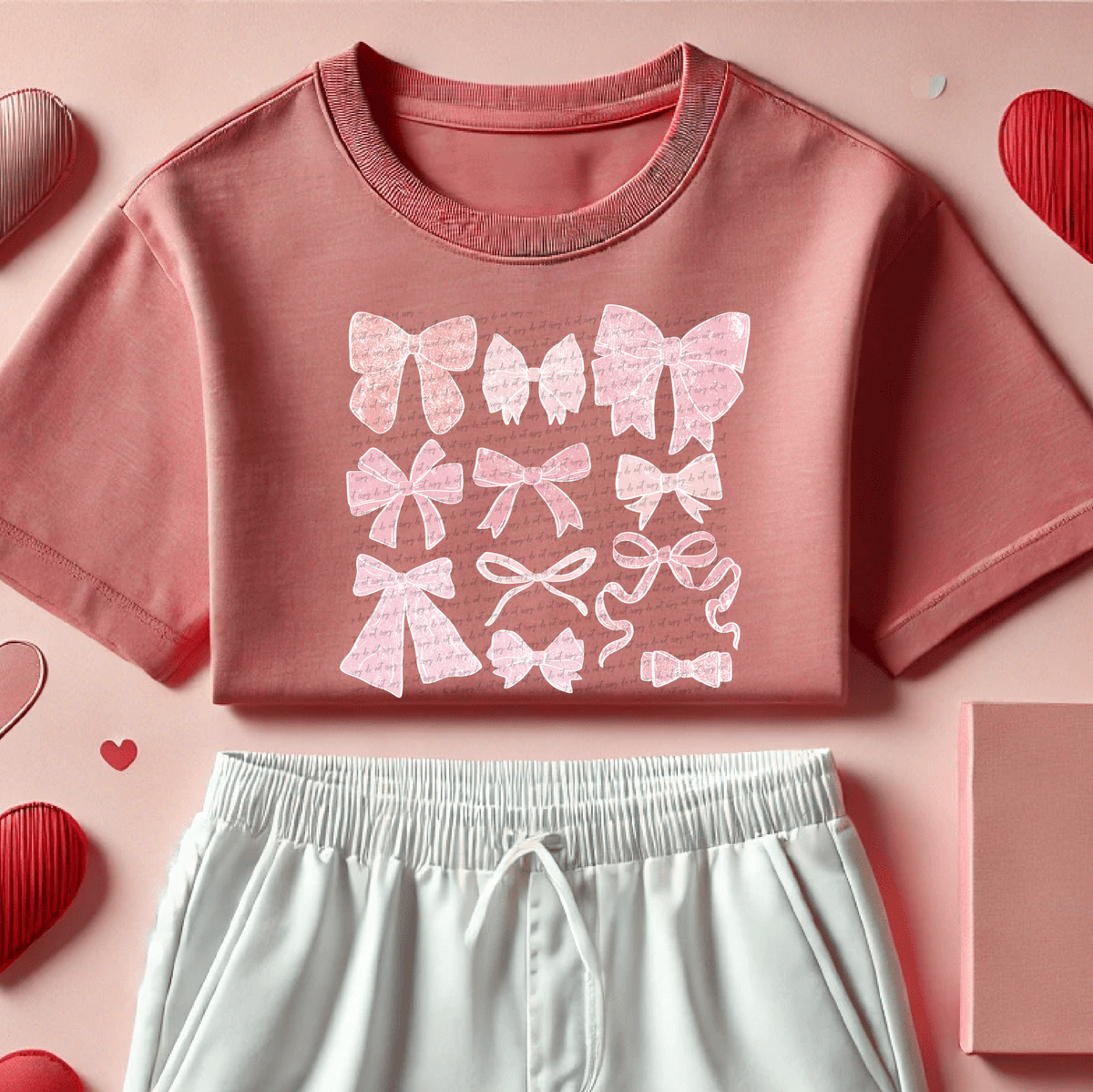 Valentine's Bow Grid 74559 DTF Transfer