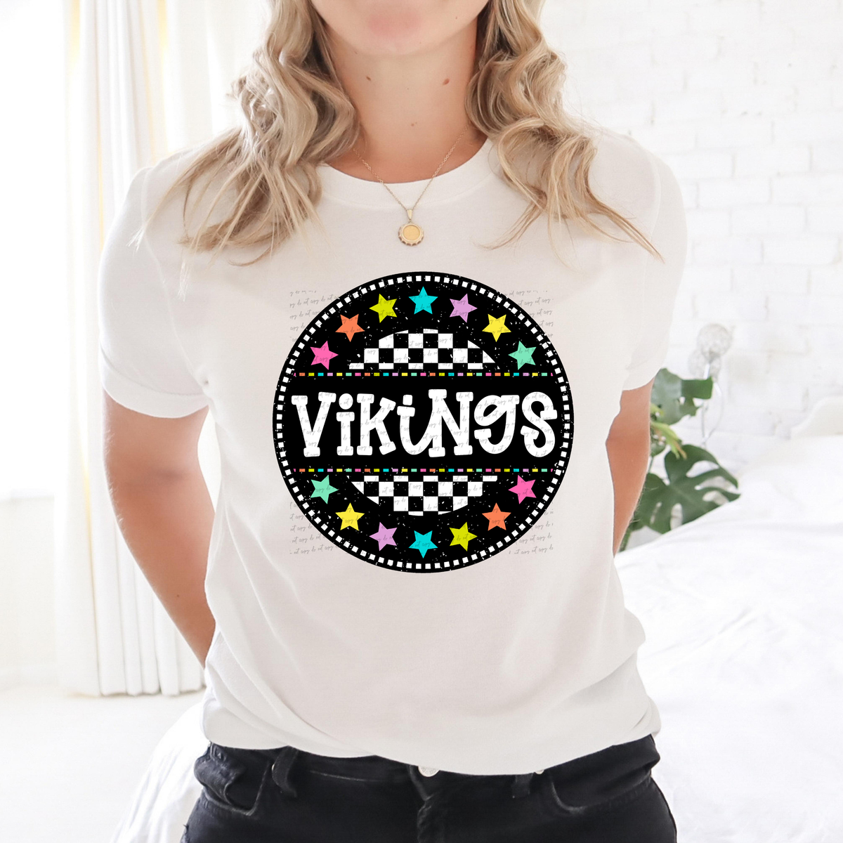 Vikings Checkered Stars 42296 DTF transfer