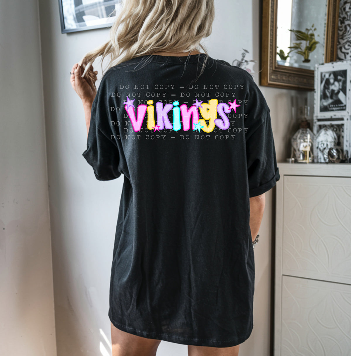 Vikings With Stars - Neon 104803 DTF transfer