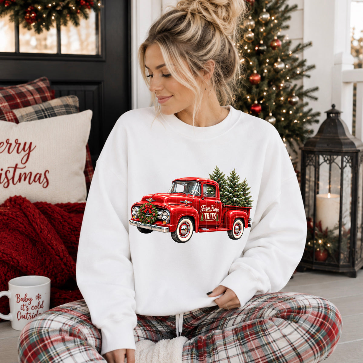 Vintage Christmas truck (SDD) DTF Transfer