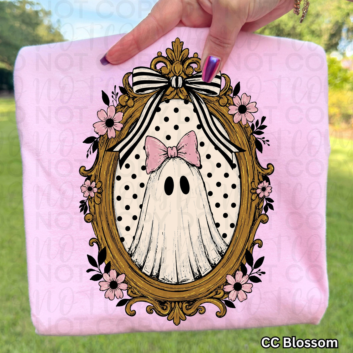 Ghost with gold vintage frame (UAC) DTF Transfer