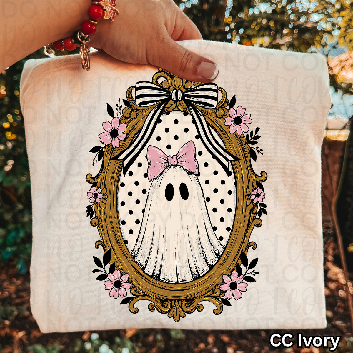 Ghost with gold vintage frame (UAC) DTF Transfer