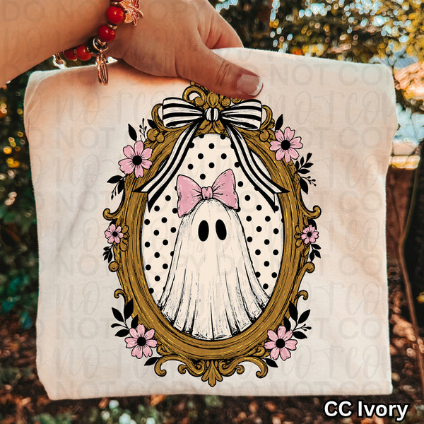 Ghost with gold vintage frame (UAC) DTF Transfer