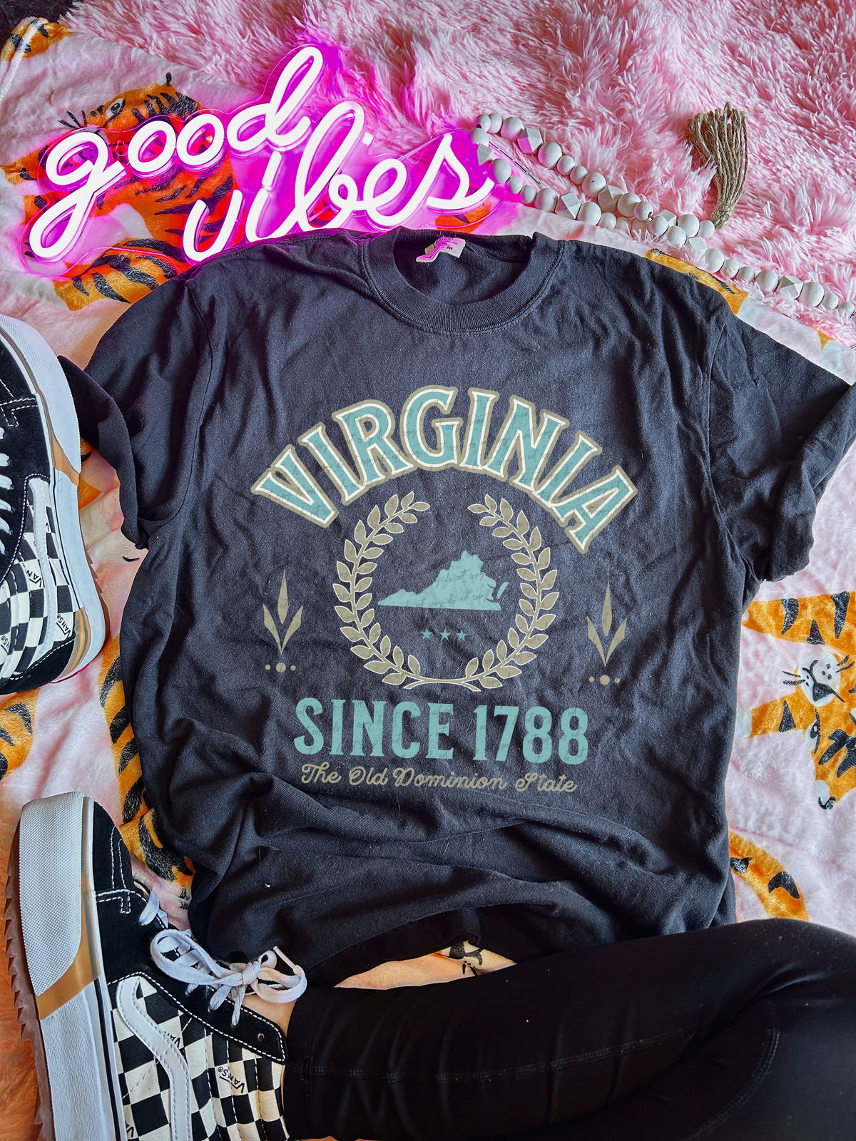 Virginia Since 1788 The Old Dominion State Blue Font 111533 DTF transfer