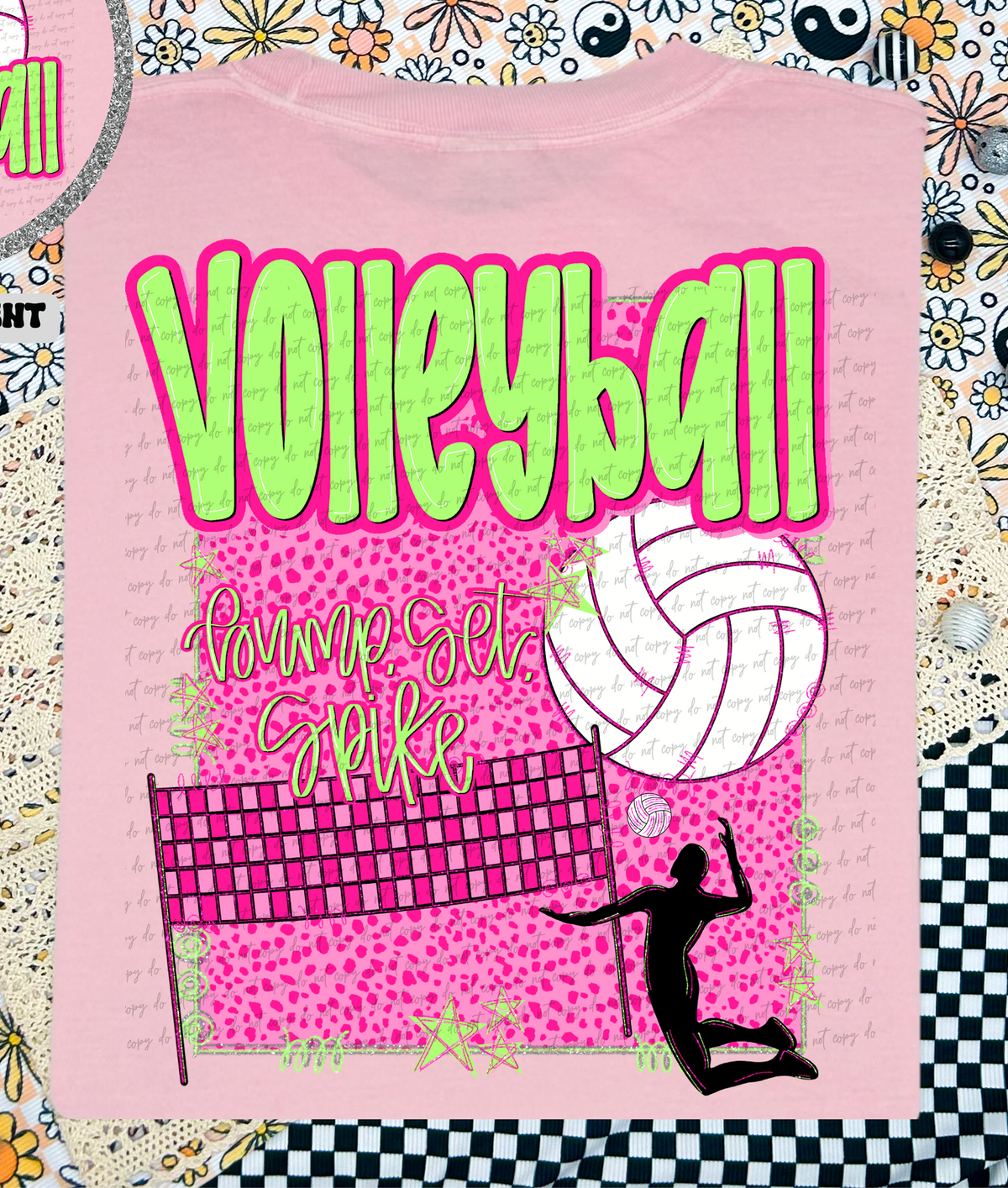 Volleyball Preppy (Back Print) 81914 DTF Transfer
