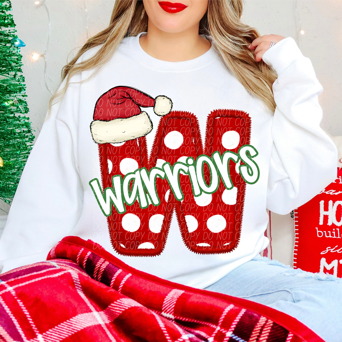 W Warriors Christmas Faux Embroidery (CITY) 66384 DTF transfer