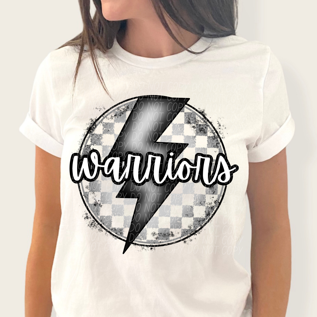 Warriors grey/silver lightning bolt circle CITY DTF transfer