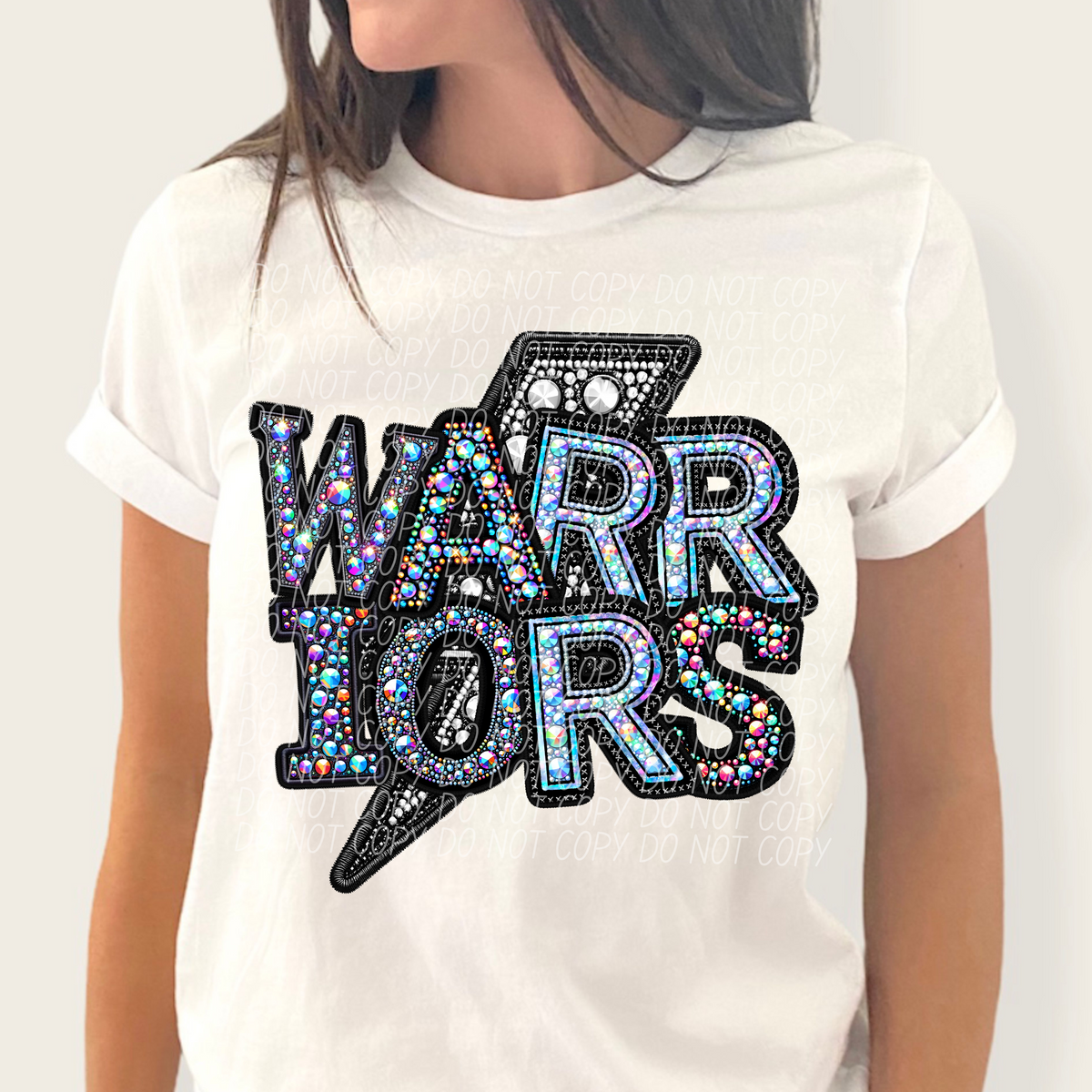 Warriors lightning bolt rhinestones (city) 45272 DTF transfers