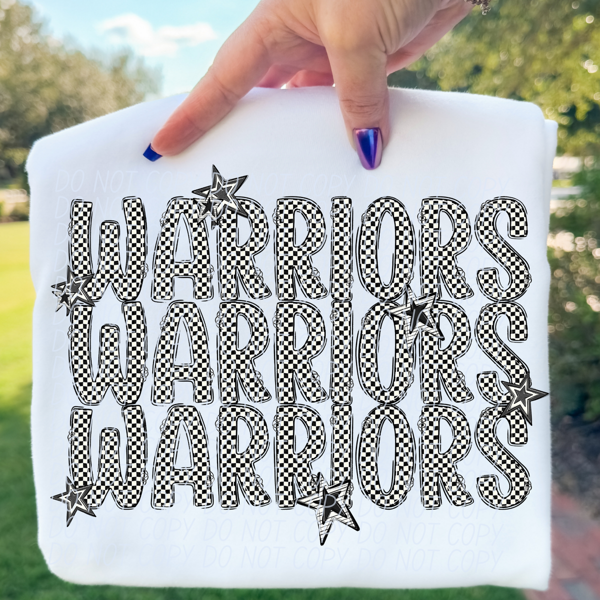 Warriors checker star stacked (City)DTF transfer