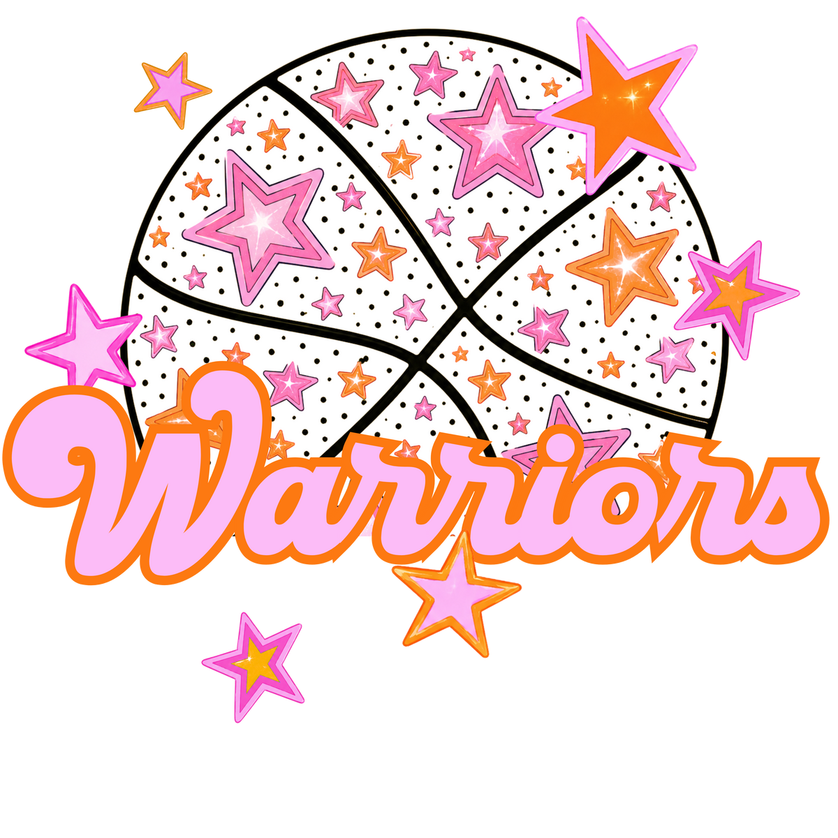 warriors pink basketball (city) DTF transfer
