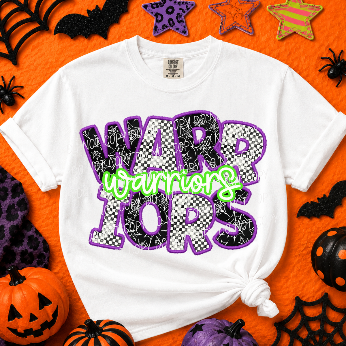 Warriors-Purple/Green Halloween Font (CITY) DTF Transfer