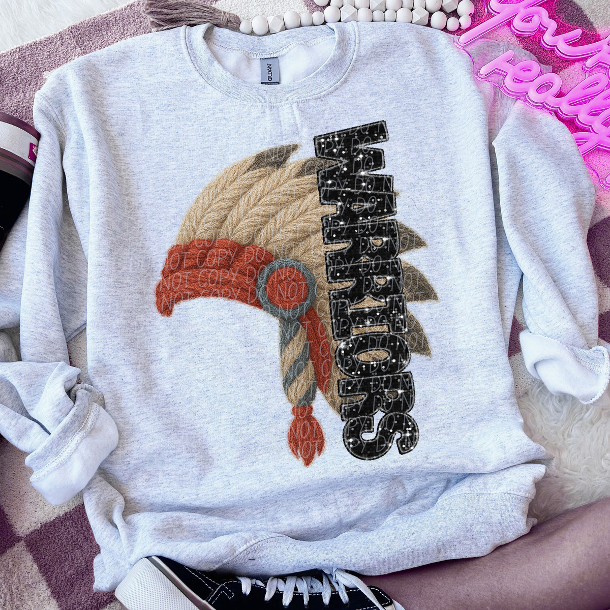 Warriors faux glitter faux yarn (City) DTF Transfers