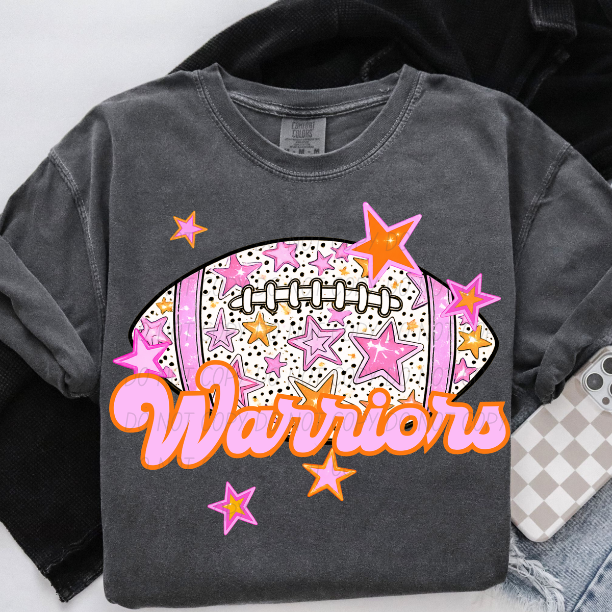 Warriors pink football (city) DTF transfer