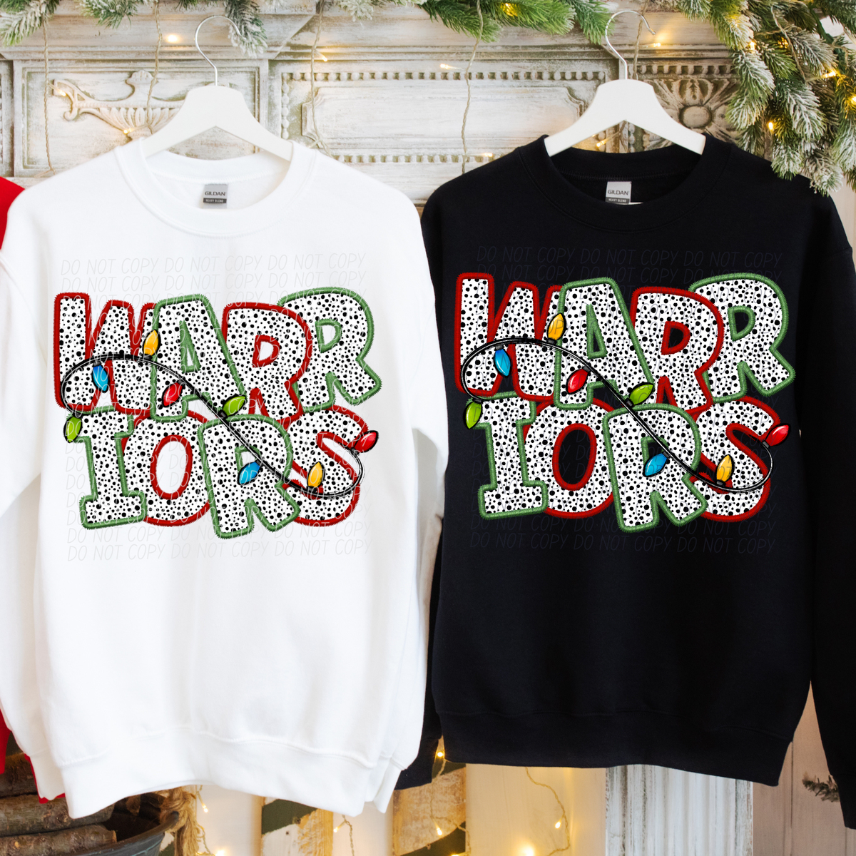 Warriors Christmas Light Mascots (City) DTF Transfer