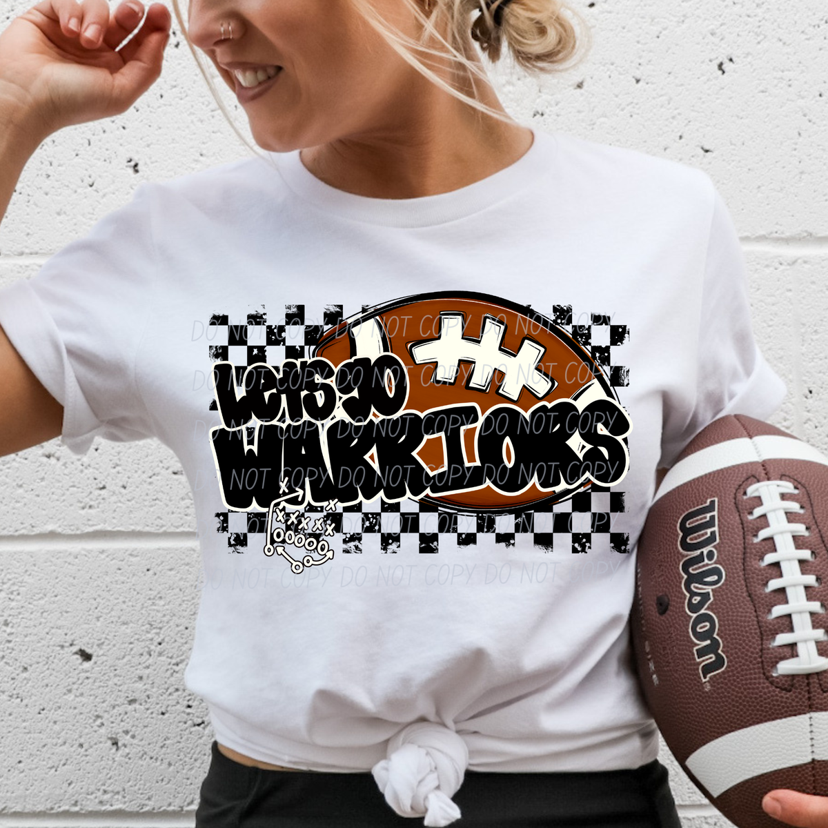 Let's go Warriors (checkered background) (City) DTF Transfer