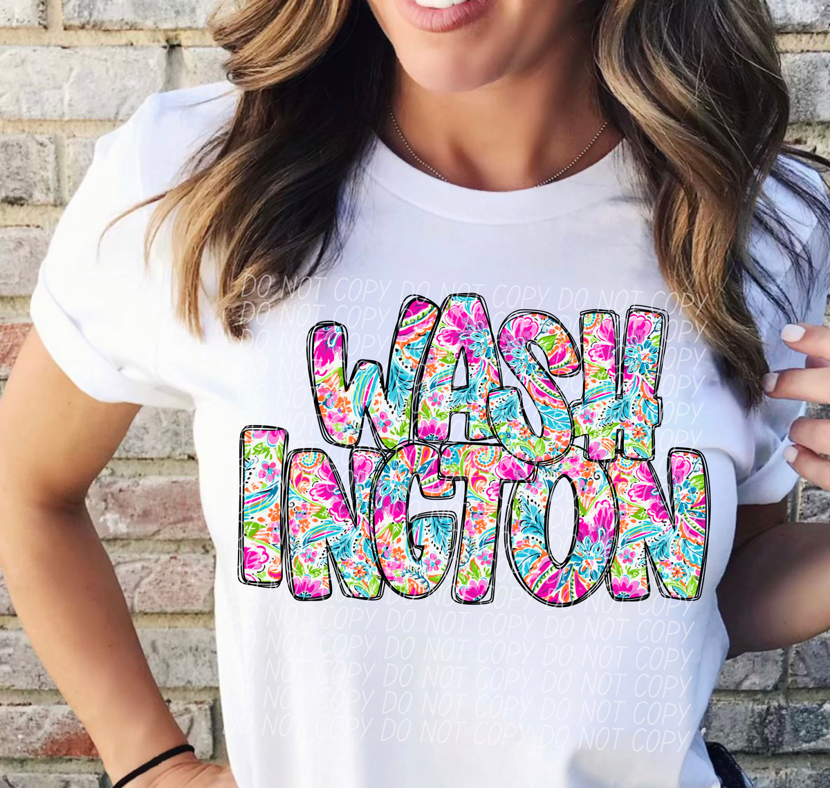 Washington floral STACKED CITY DTF transfer