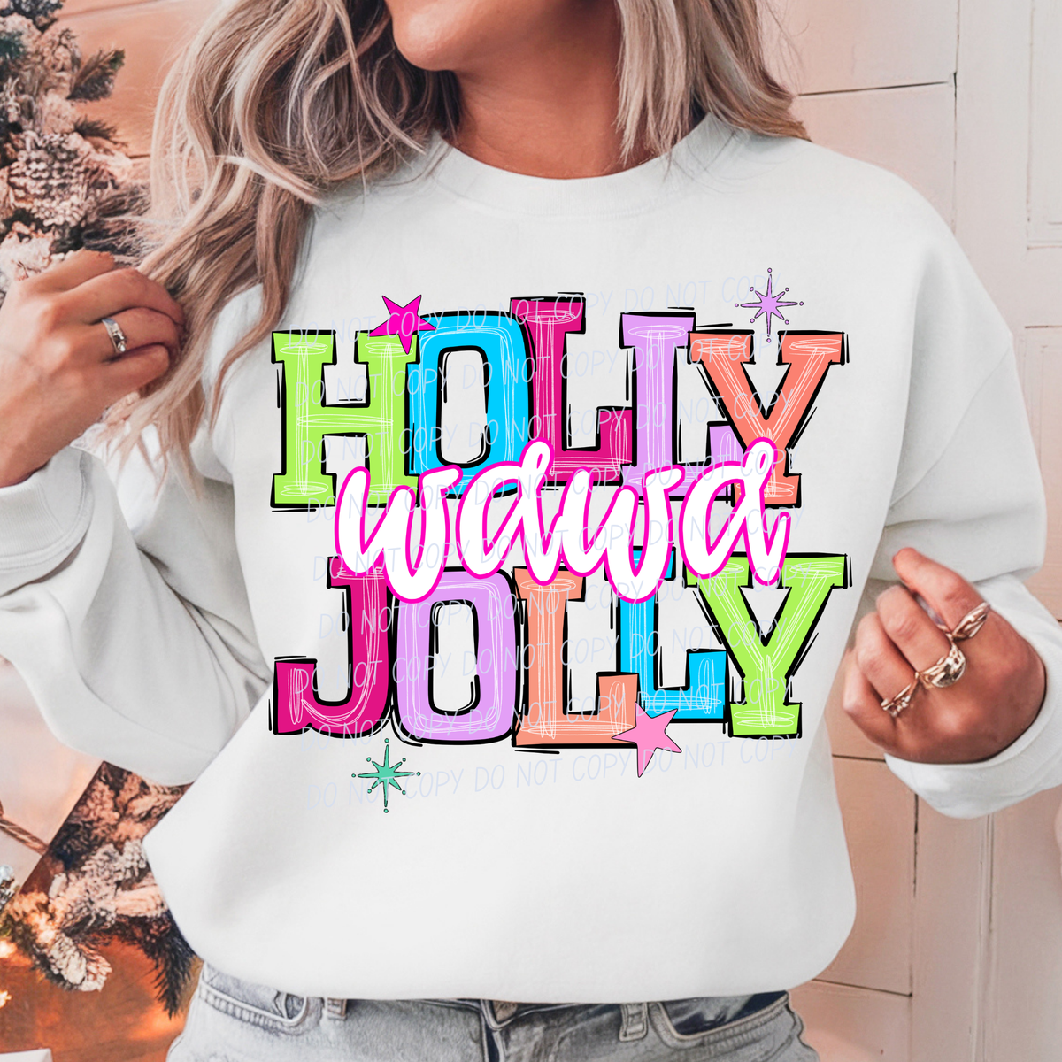 wawa holly jolly names (city) DTF Transfer