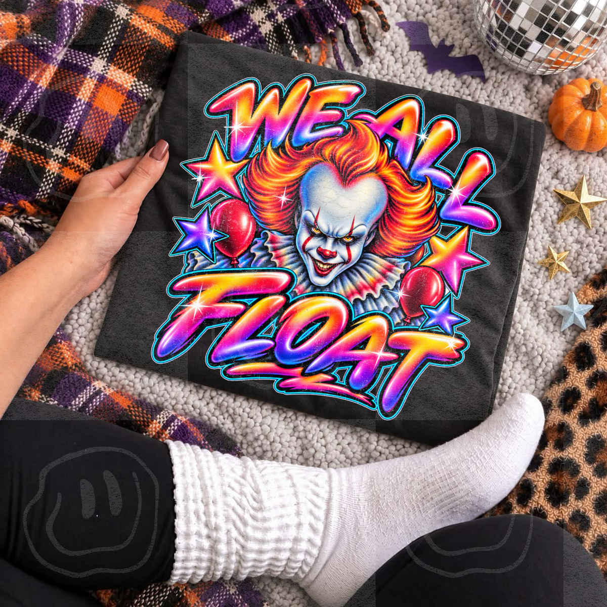 We all float penny neon faux airbrush (Unhinged) DTF Transfer