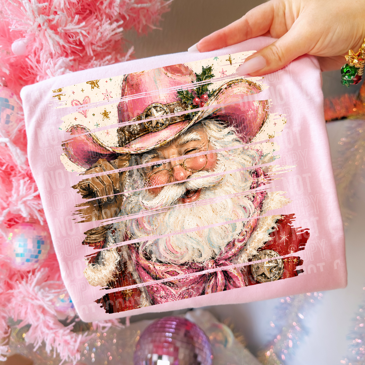 Western Santa brushstrokes (SBB) DTF Transfer