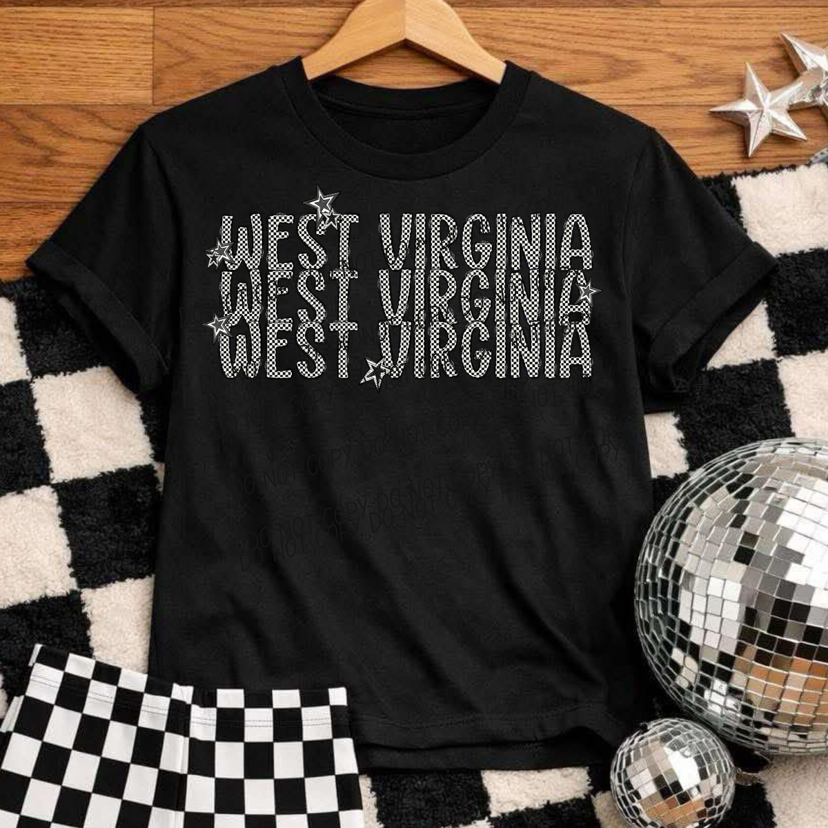 West Virginia checker star (City) DTF Transfer