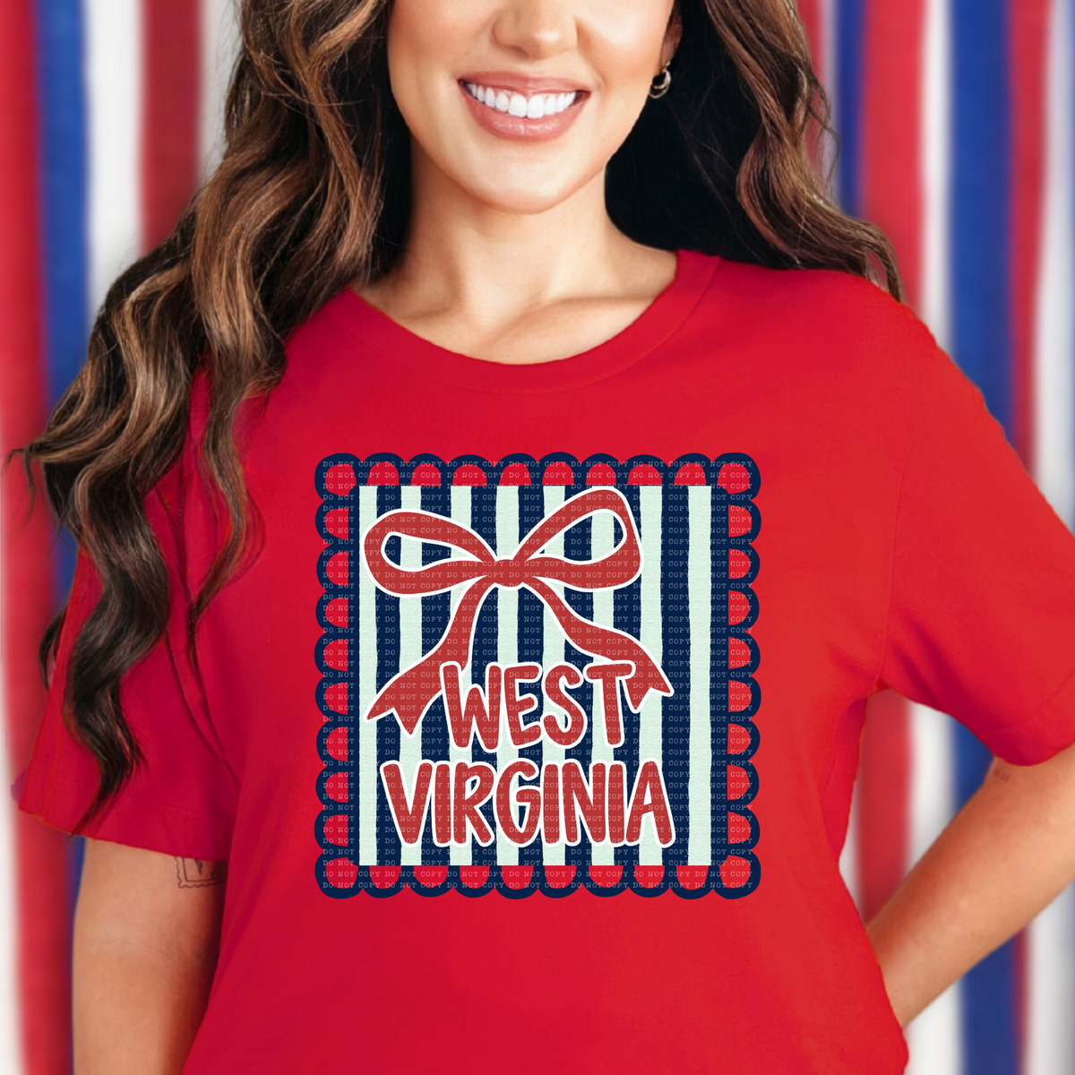 West Virgina preppy RWB frame (ECHT) DTF Transfer