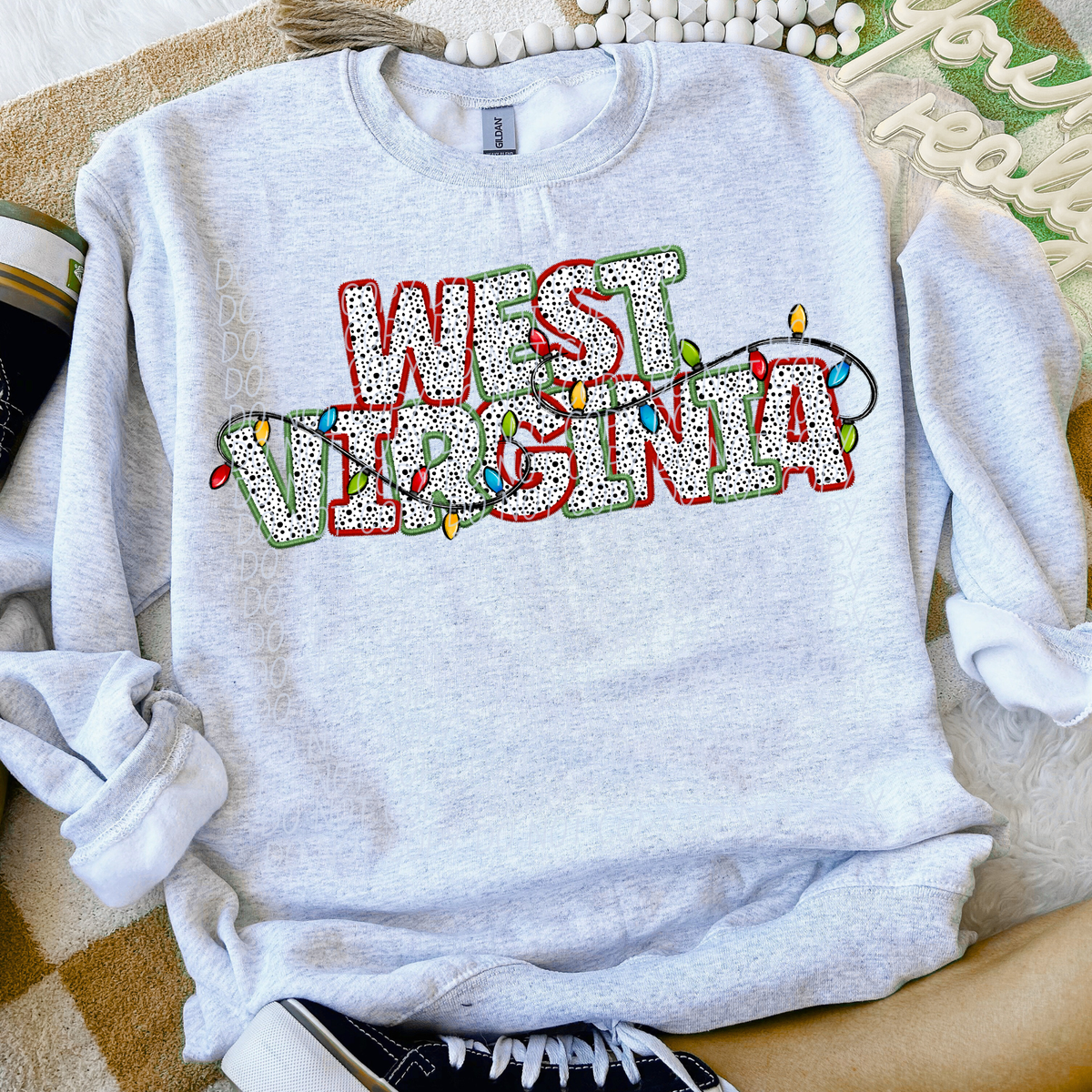 West Virginia Christmas Lights (City) DTF Transfer