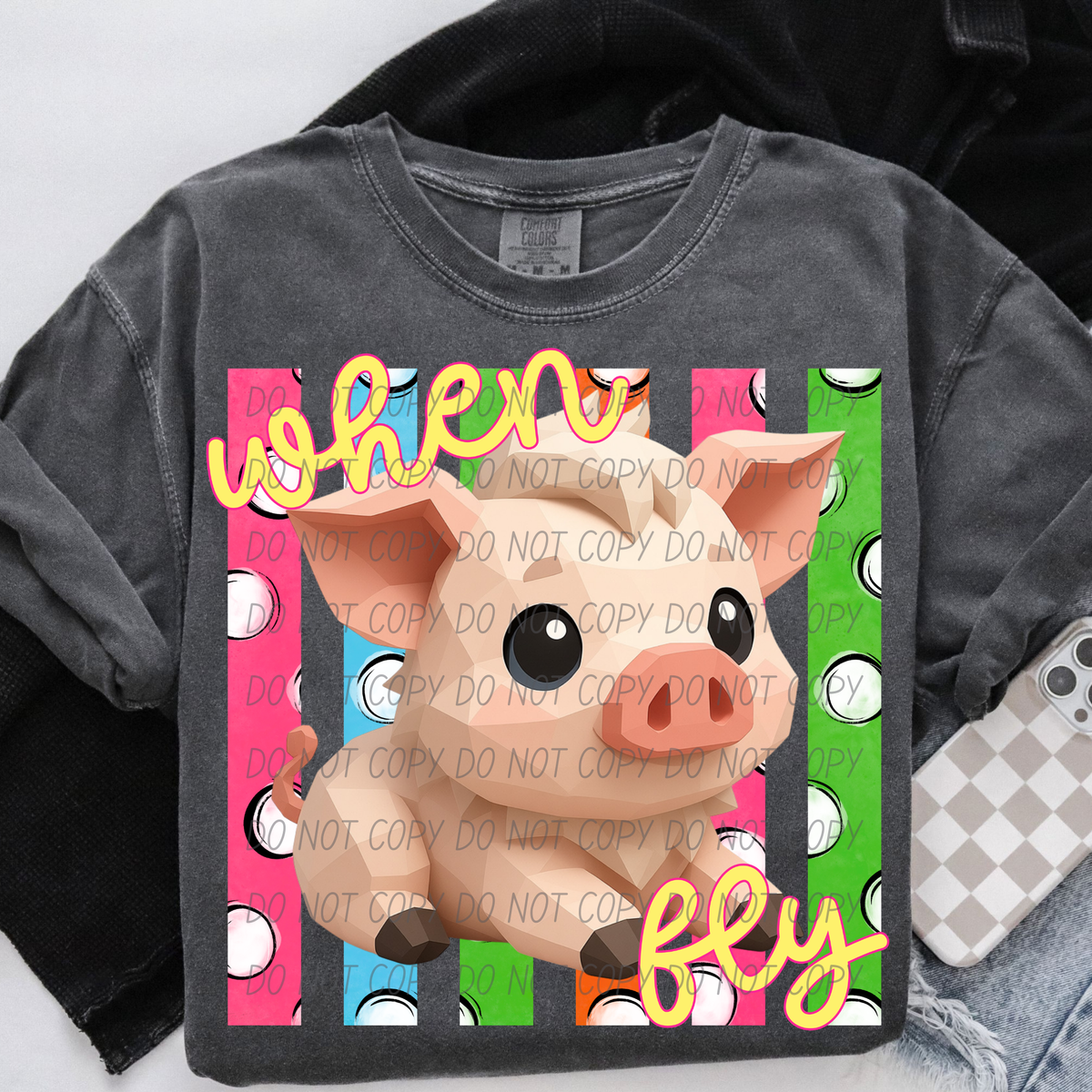 when pigs fly (City) DTF Transfer