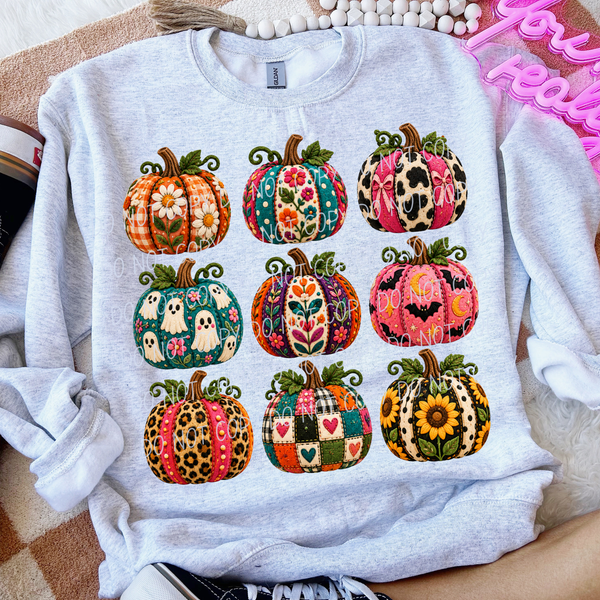 Whimsy patterned pumpkins (City) DTF Transfer