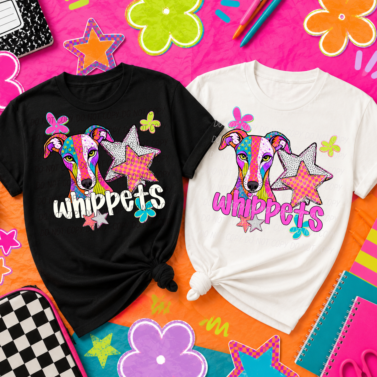 whippets pattern pop (City) DTF transfer